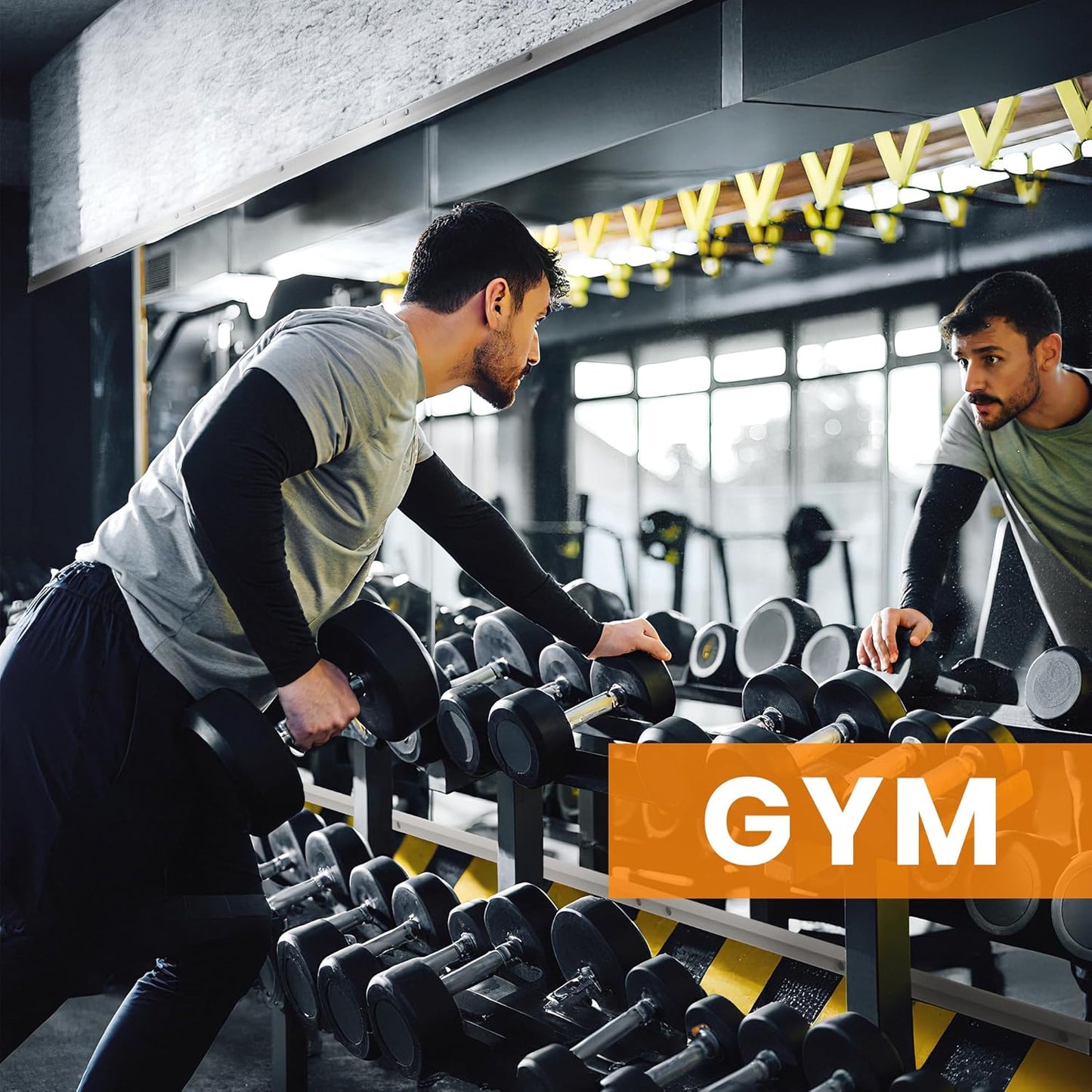 ROOMTEC Workout Mirrors for Home Gym 60"x36", Large Wall Mirror Full Length for Fitness, Yoga, Big Wall Mounted Frameless Glass Mirror for Garage, Dance Studio, Bedroom