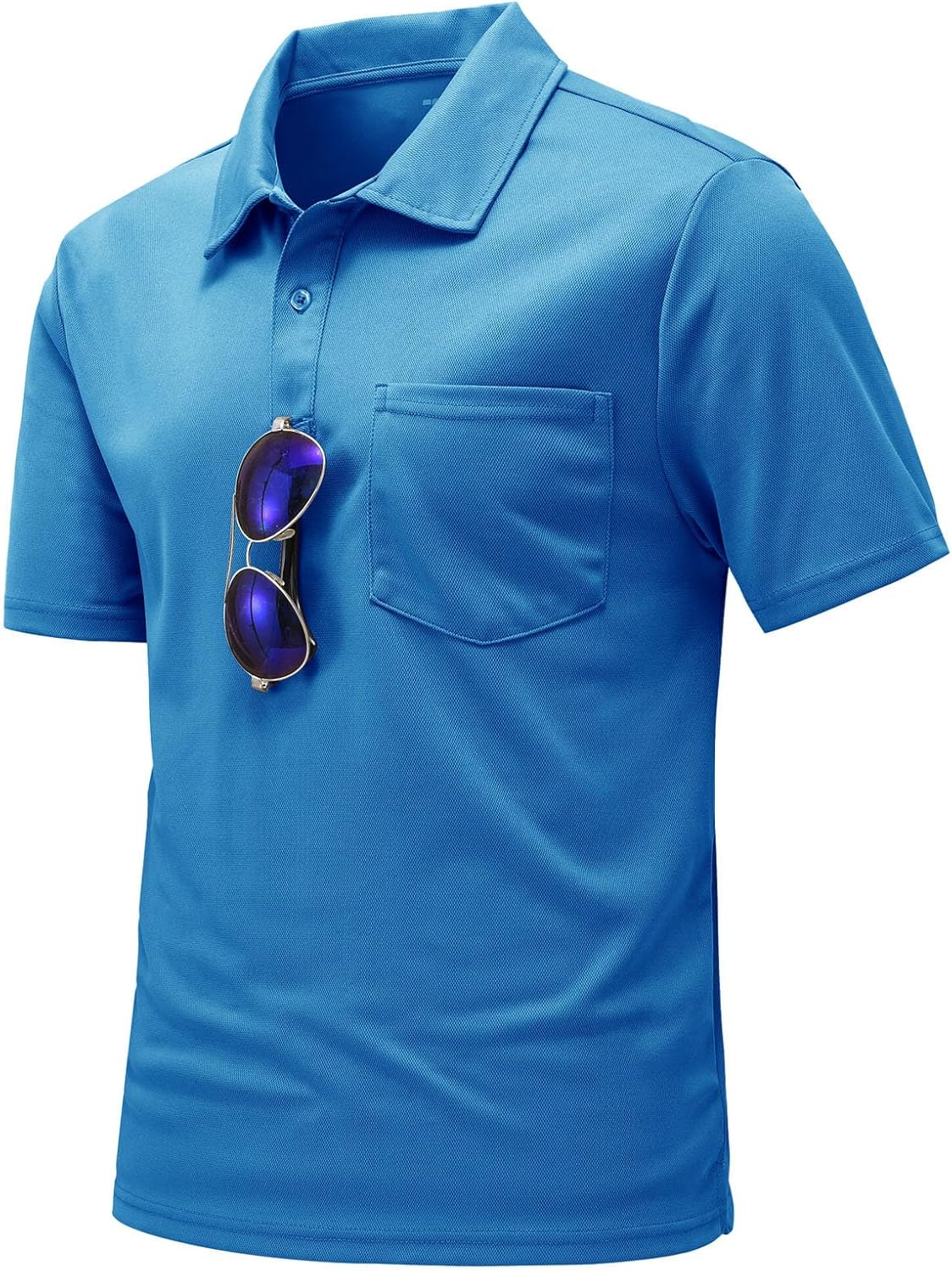 TBMPOY Men's Polo Shirts with Pocket Short Sleeve Quick Dry Casual Sports Outdoor Golf Shirt