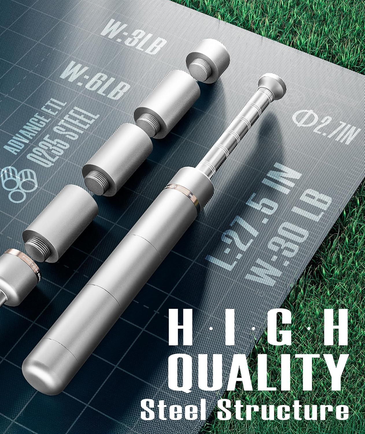 Adjustable Macebell Clubbell for Strength Training, 6/8-in-1 Premium Steel Indian Club for Full Body, Muscles, Shoulder, Grips & Forearms Workouts to Stretching