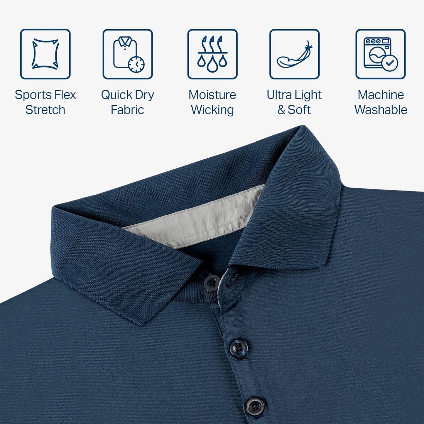 Mio Marino Golf Polo Shirts for Men - Dry Fit - Ultra-Thin Breathable Fabric