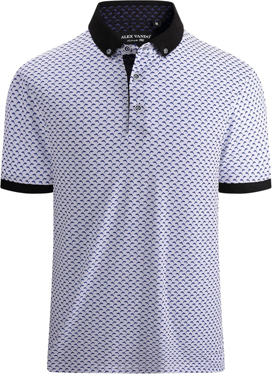 Alex Vando Mens Polo Shirts Short Sleeve Regular Fit Fashion Designed Shirt