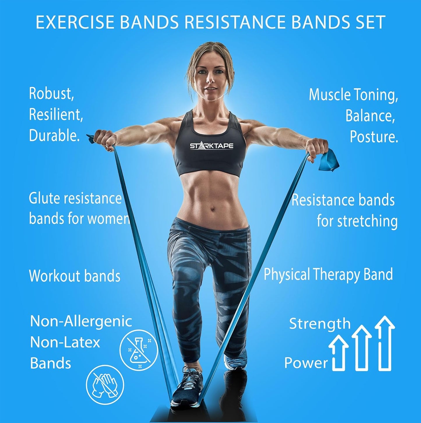 Resistance Bands Professional 8,16, 25, 50 Yards Bulk Rolls. Latex-Free Elastic Physical Therapy Band. No Scent, No Powder - Perfect for Home Exercise, Yoga, Pilates, Gym, Rehab, Workout
