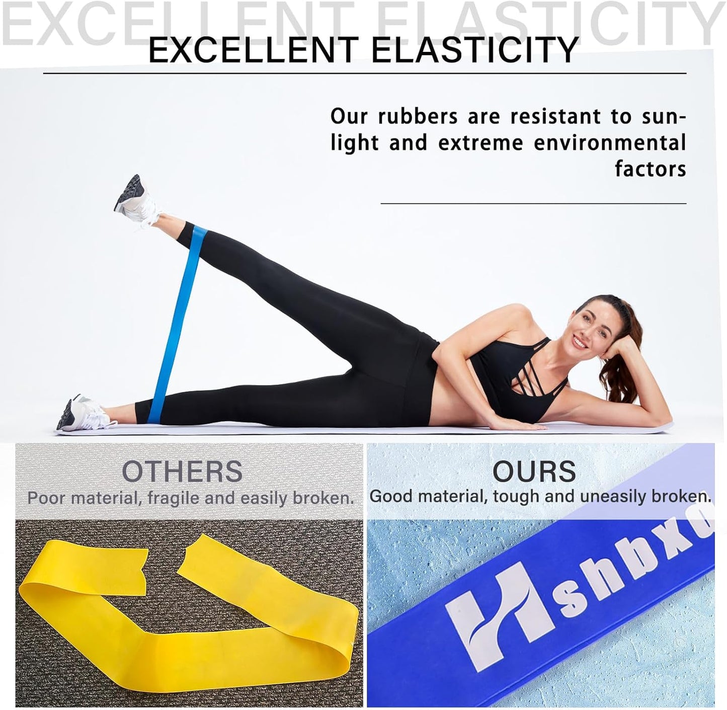 Resistance Bands for Working Out, Physical Therapy Bands, Latex Free Elastic and Exercise Bands Set for Stretching, Suitable for Rehab, Yoga, Pilates, Gym, Home Exercise