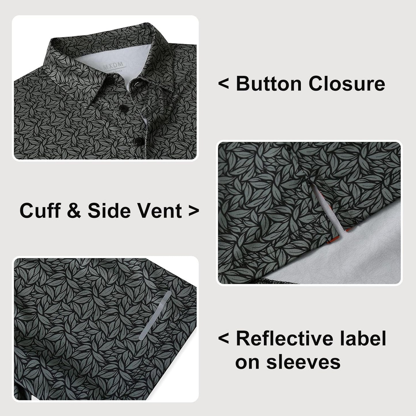 Golf Shirts for Men - Moisture Wicking Short Sleeve Performance Sport Casual Striped Collared Mens Polo Shirt