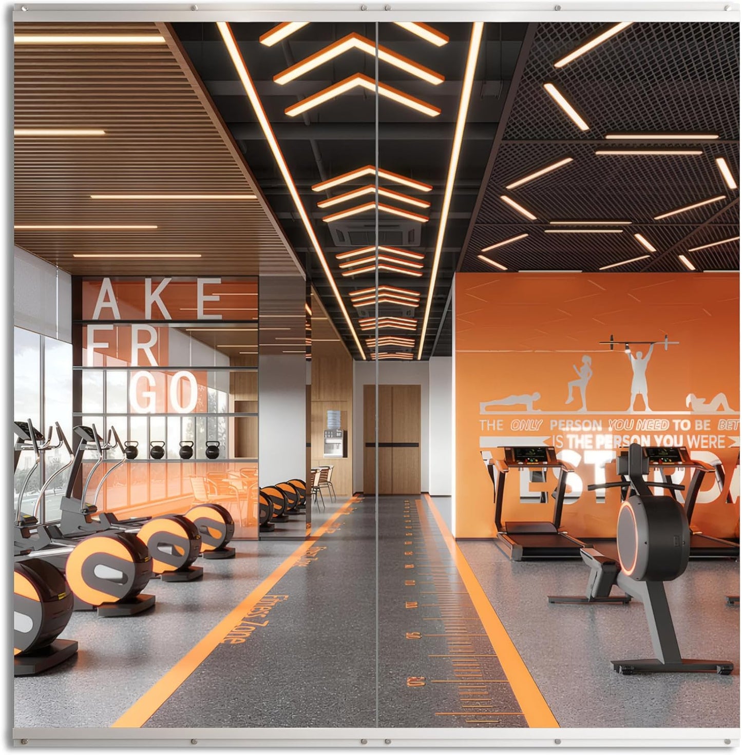 ROOMTEC Workout Mirrors for Home Gym 48"x24"-2PCS, Large Wall Mirror Full Length for Fitness, Yoga, Big Wall Mounted Frameless Glass Mirror for Garage, Dance Studio, Bedroom