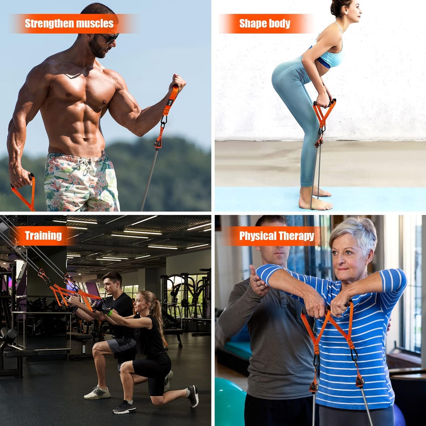 HPYGN Resistance Bands, Heavy Exercise Bands with Handles, Fitness Bands for Working Out, Workout Bands for Men, Weight Bands Set for Muscle Training, Strength, Slim, Yoga, Home Gym Equipment