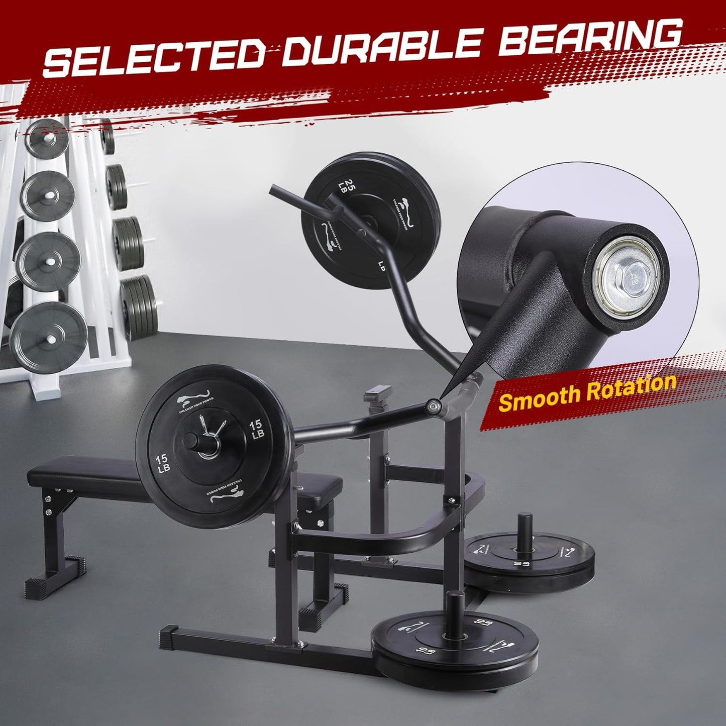 Chest Press Machine, Weight Bench Press Machine, Adjustable Flat Incline Bench with Independent Converging Arms, Multifunctional Bench Press Rack for Home Gym Equipment