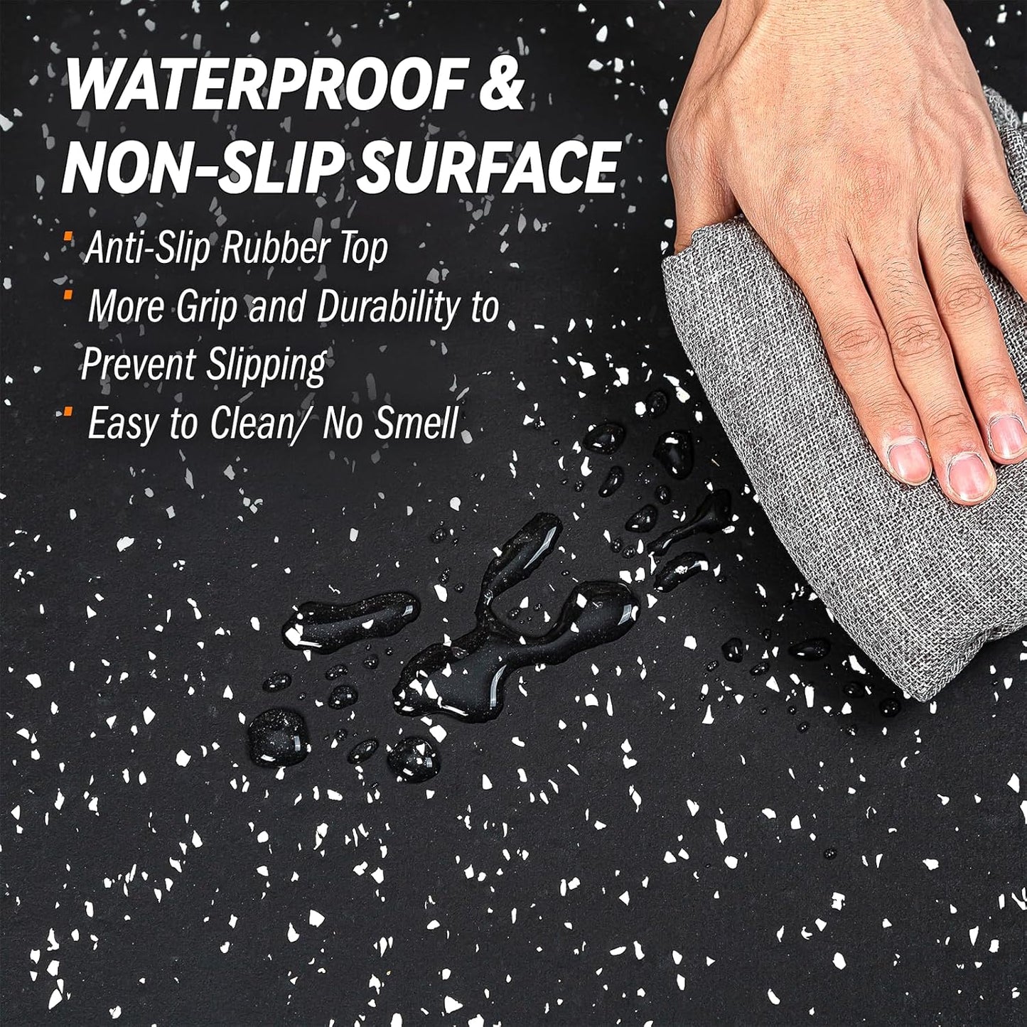 0.5" Thick Gym Flooring for Home Gym, RAINHOL 48 Sq Ft 12 Tiles EVA Foam with Rubber Top Exercise Equipment Mat, Interlocking Puzzle Workout Floor Mats for Garage, 24x24 inch