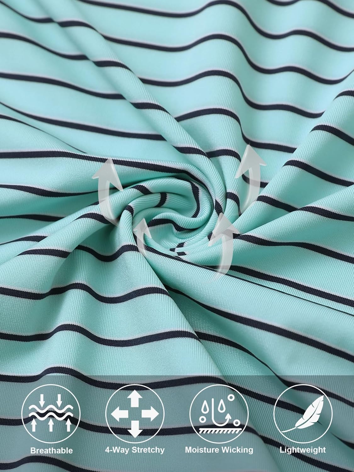 Rouen Mens Polo Shirts Short Sleeve Dry Fit Performance Moisture Wicking Causal Striped Polo Collared Golf Shirts for Men