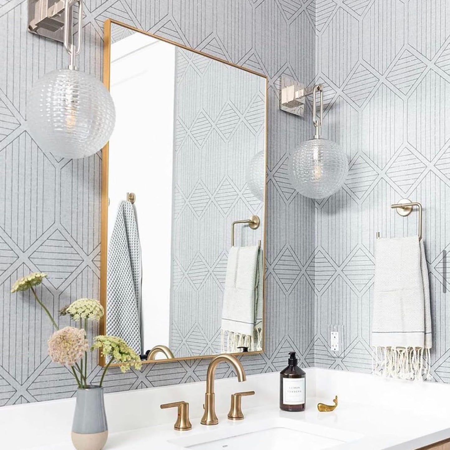 27x36 Inch Orange Gold Bathroom Mirror for Wall, Aluminum Frame Rectangle Rectangular Vanity Mirror, Modern Large for Bedroom, Living Room, Horizontal or Vertical