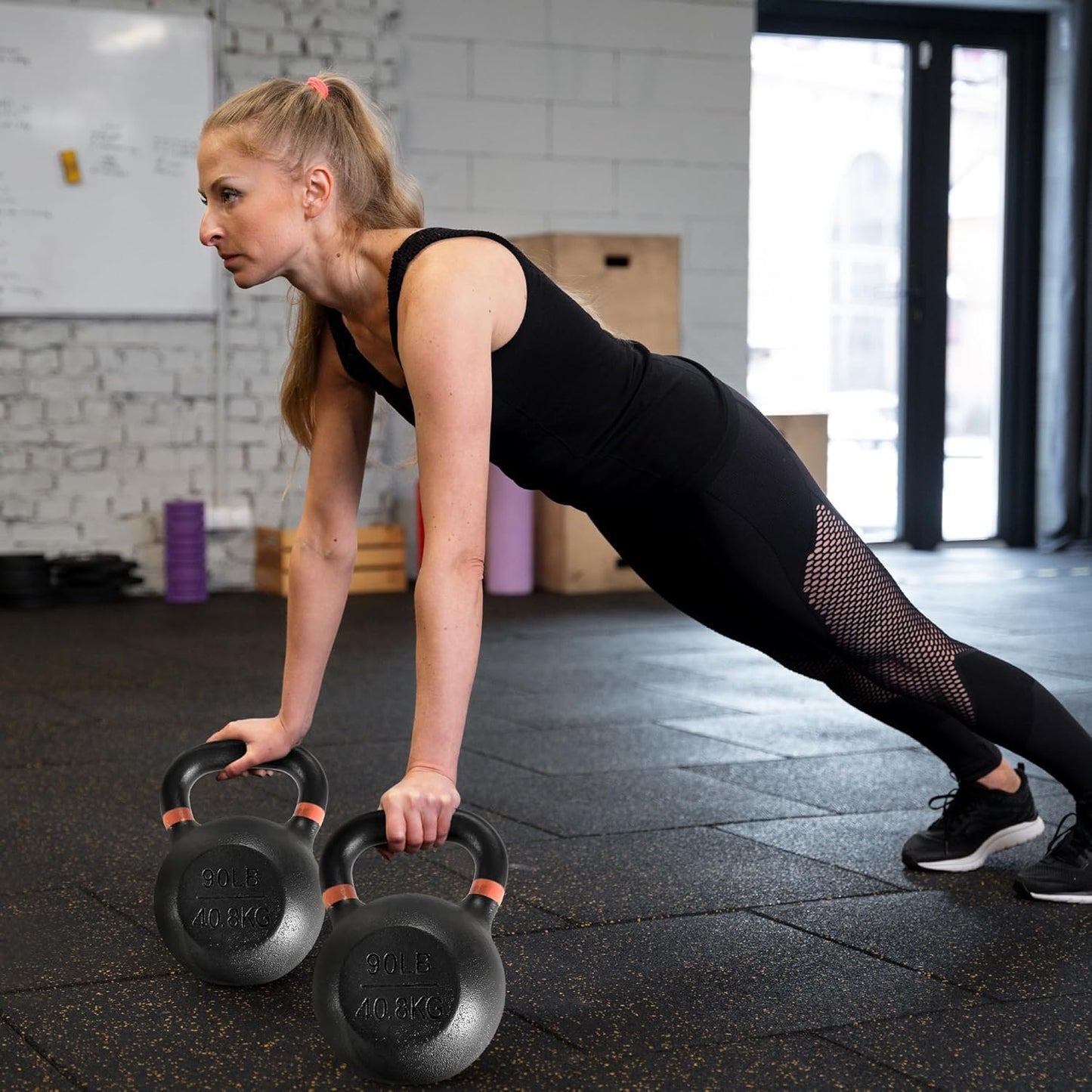 Kettlebell Cast Iron Solid Smooth Weights for Strength Training, Home Workout Gym, Training Kettlebells Sets for Women & Men
