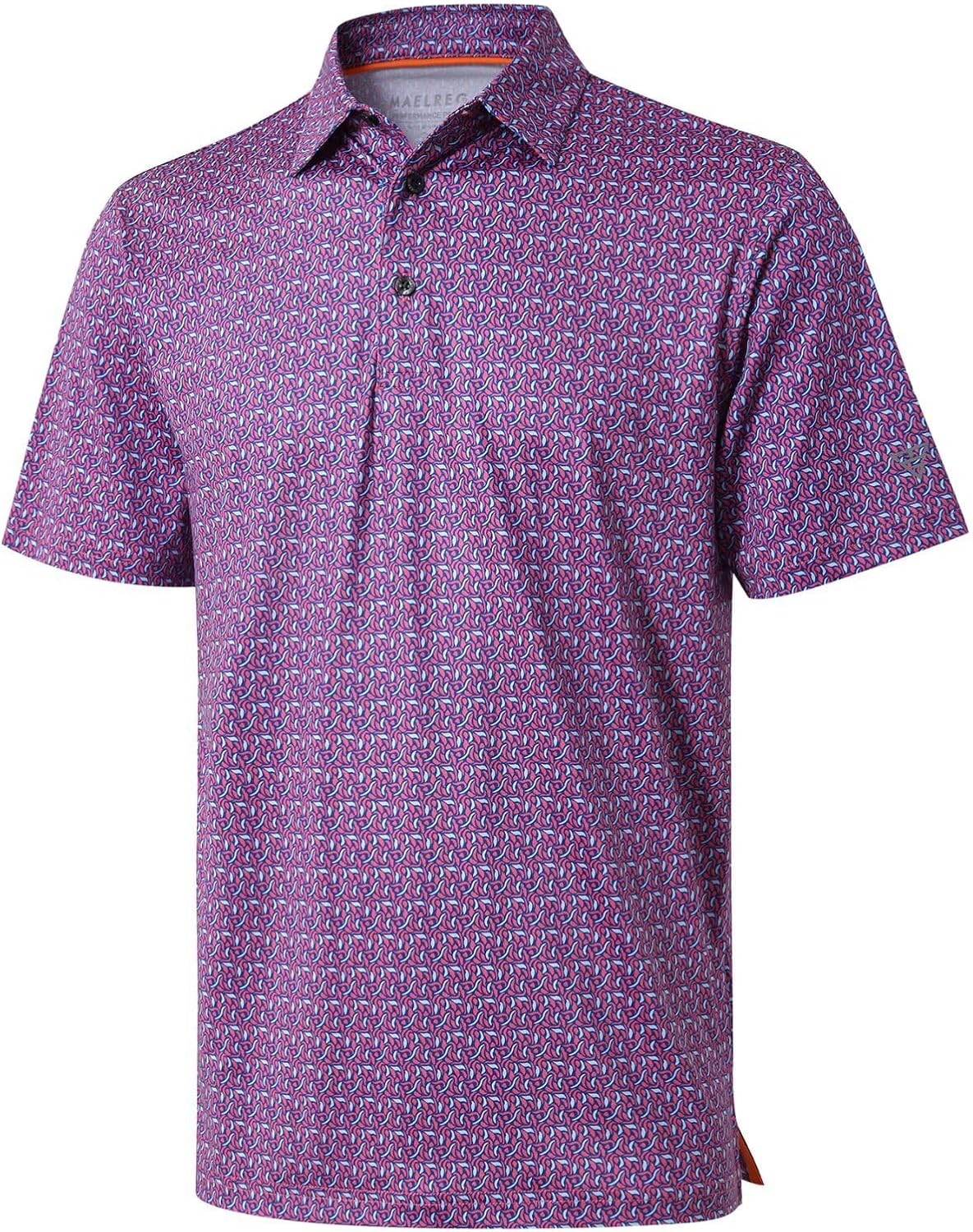 Men's Golf Polo Shirts Short Sleeve Striped Performance Moisture Wicking Dry Fit Golf Shirts for Men