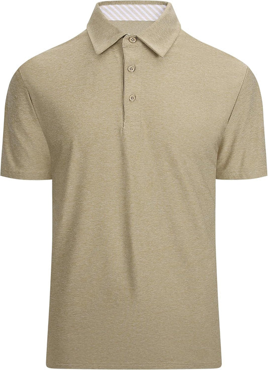Alex Vando Mens Golf Shirt Moisture Wicking Quick-Dry Short Sleeve Casual Polo Shirts for Men