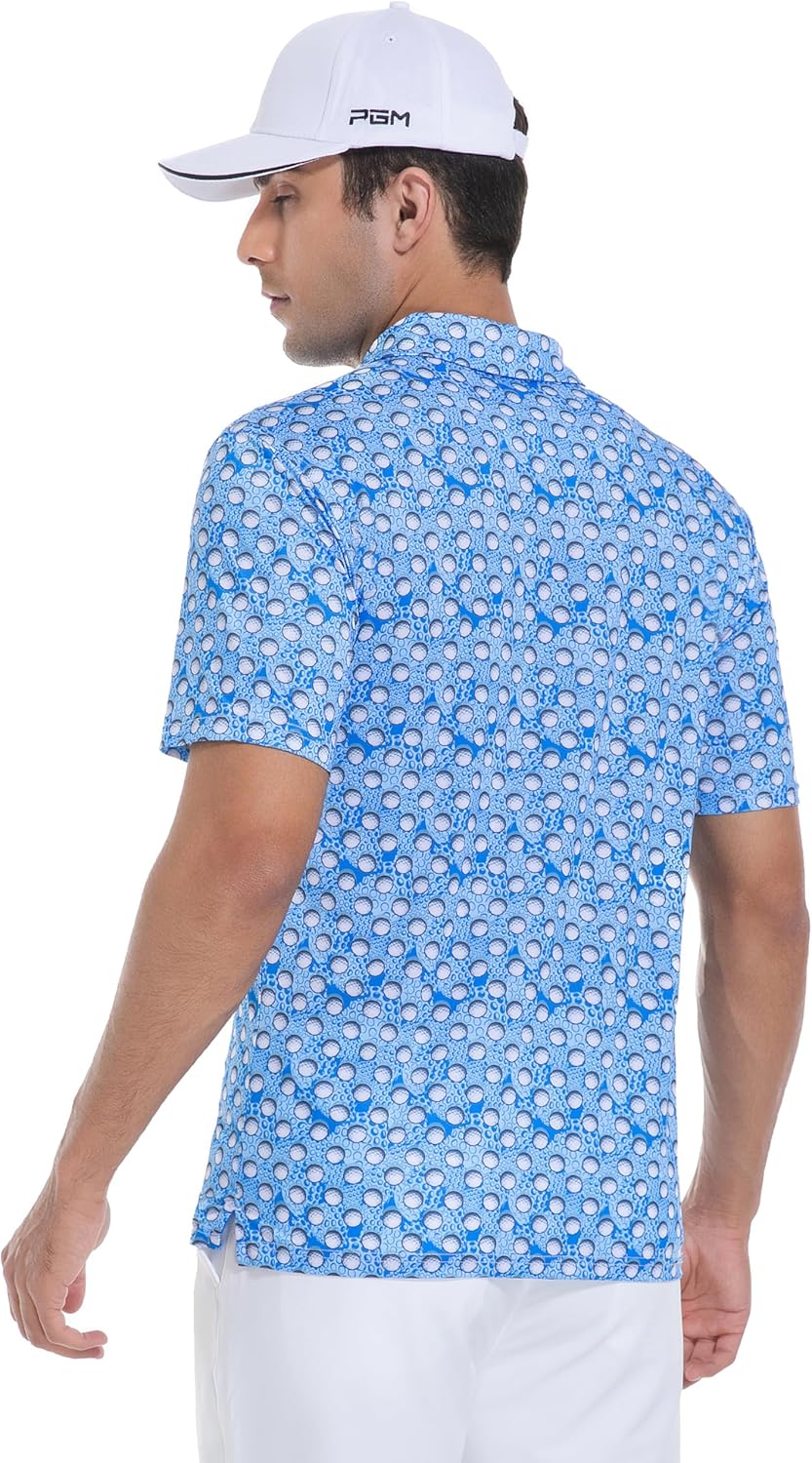 SAMERM Golf Shirts for Men Super Stretch Jacquard Dry Fit Golf Polo Moisture Wicking Short Sleeve Polo Shirts for Men