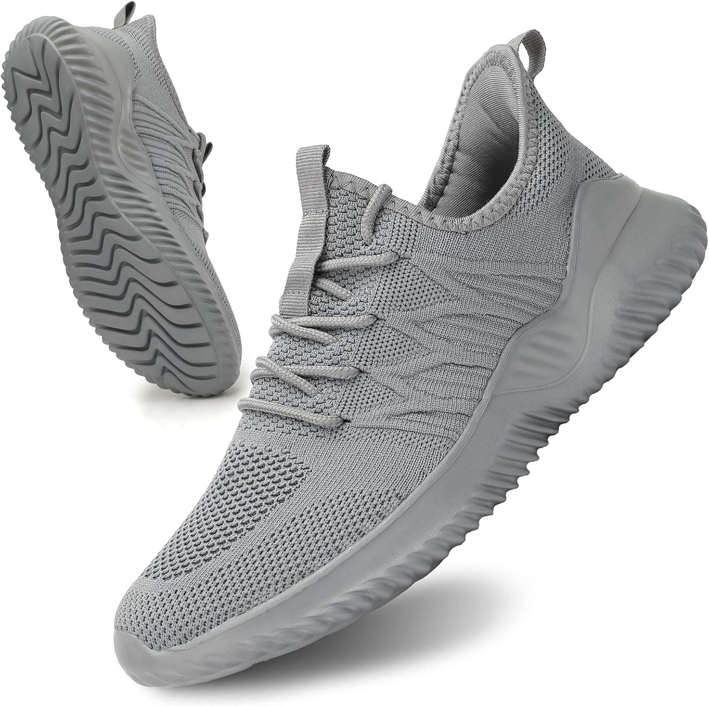 Mens Slip On Running Shoes Athletic Walking Trainers Lightweight Breathable Mesh Tennis Sneakers
