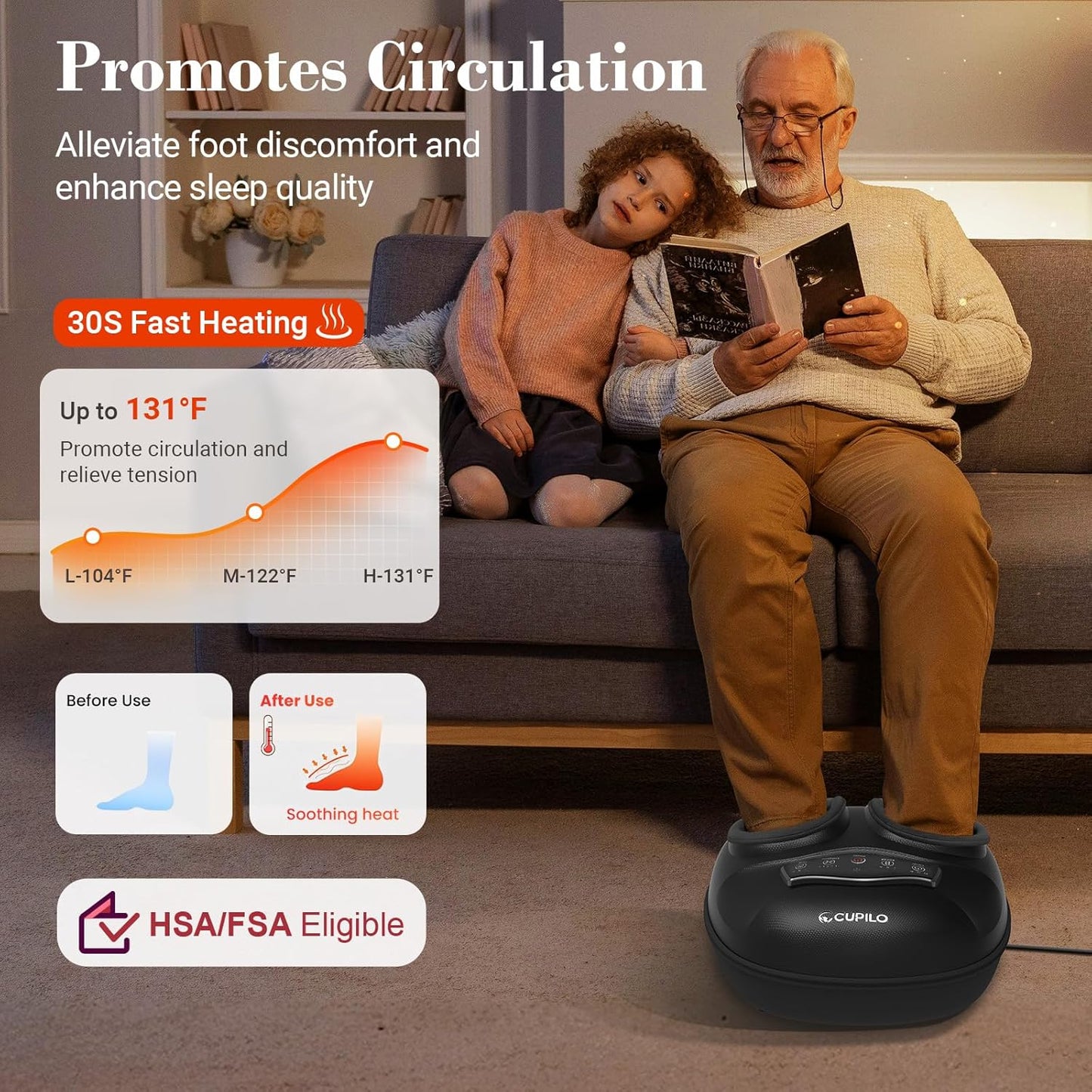 Shiatsu Foot Massager with Heat - Deep Tissue Kneading Foot Massager for Plantar Fasciitis,Adjustable Compression & Heat for Neuropathy Pain,Feet Fatigue,Gifts for Women Men