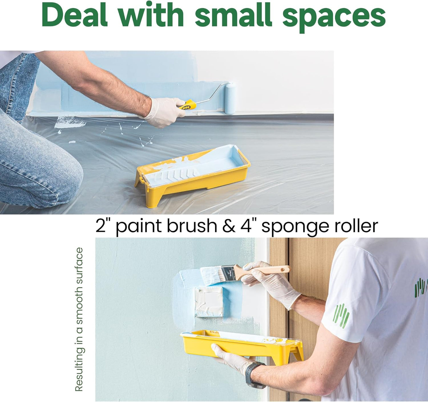 VOOMEY 28PC 18 Inch Paint Roller Kit, Paint Bucket,18" Paint Tray, 4 Inch Foam Paint Roller with 40 Inch Extension Pole,Ideal for Fast Large Area Painting Room and Small Area Detail Painting