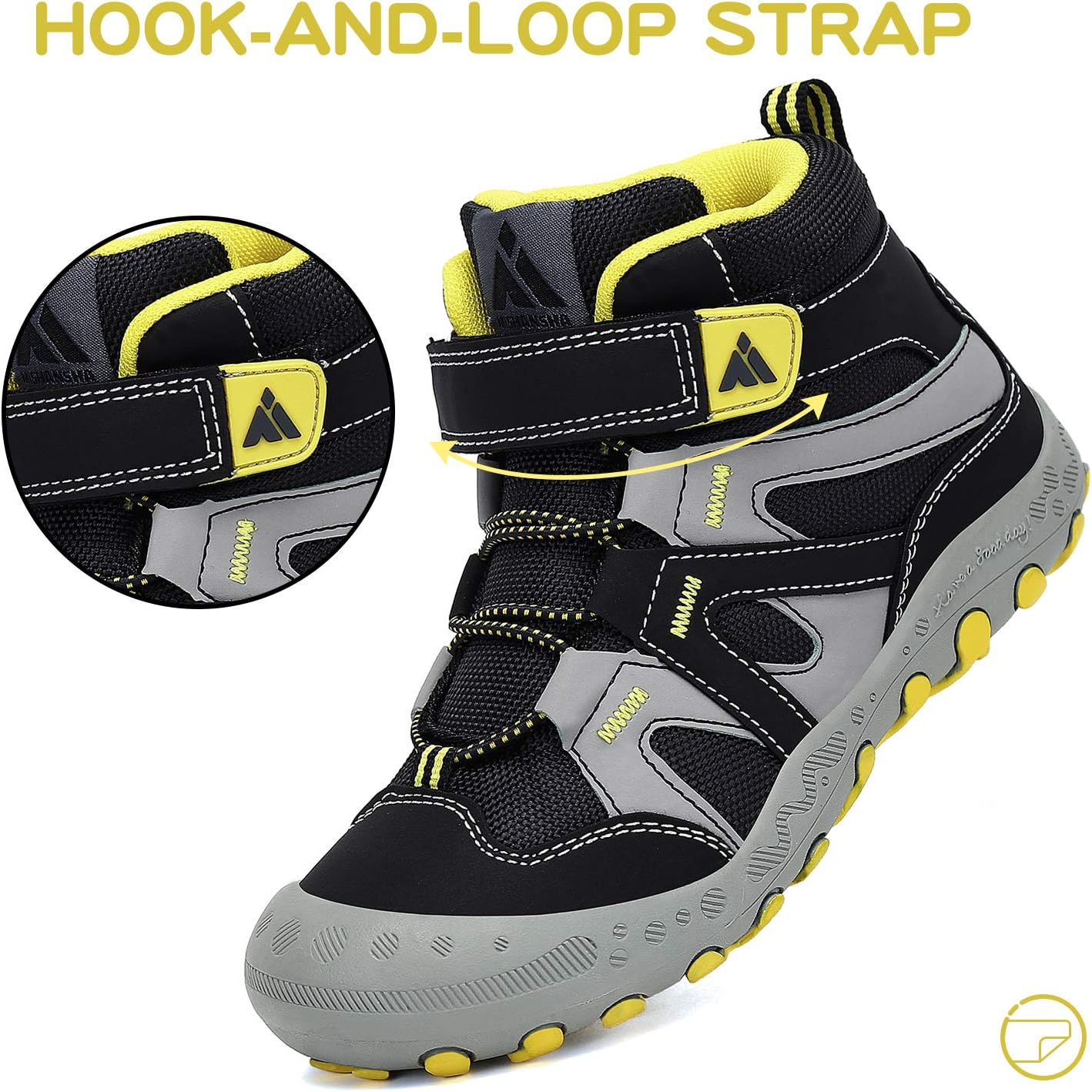 Mishansha Kids Water Resistant Hiking Boots, Boys Girls Anti Collision Anti-Skid Athletic Outdoor Adventure Trekking Shoes