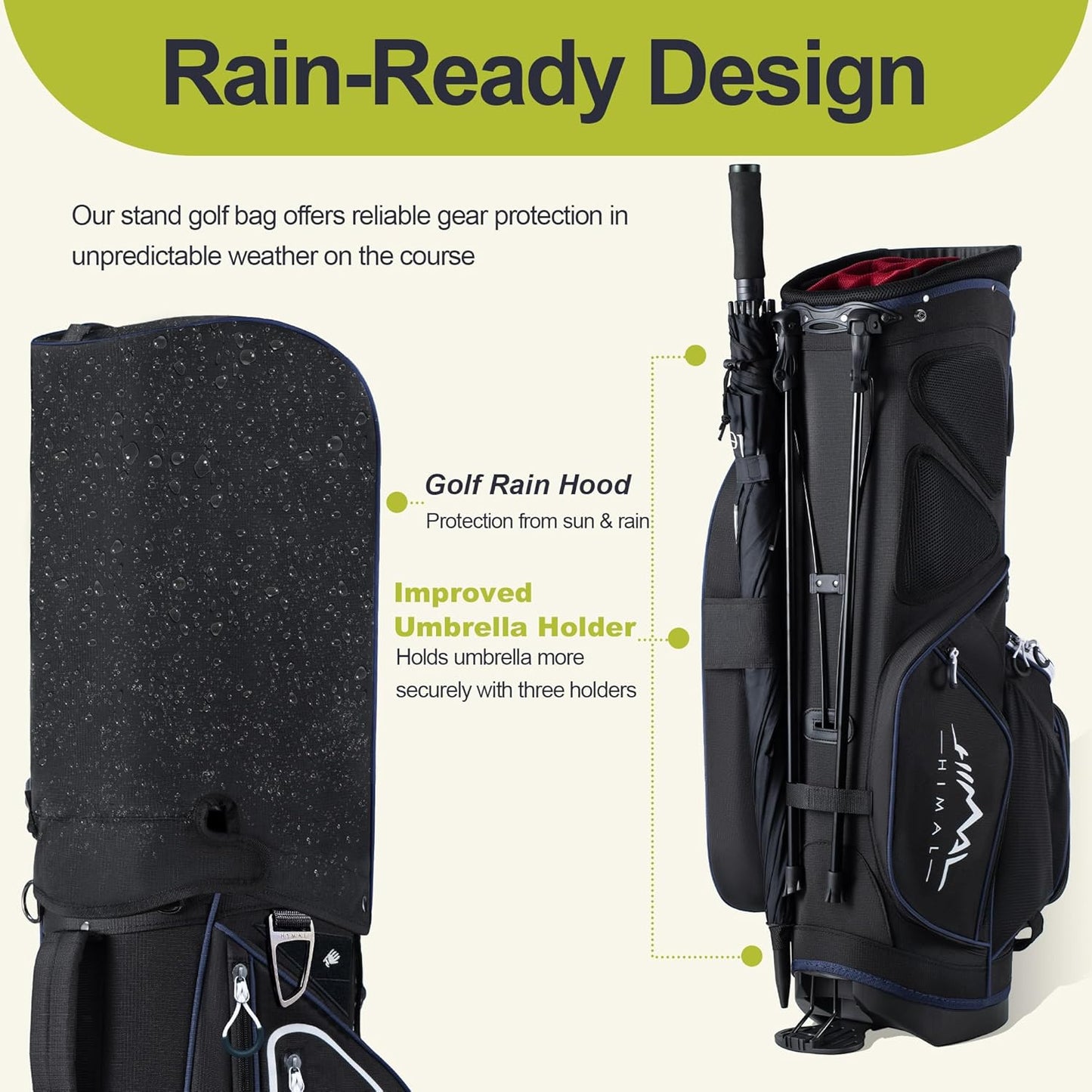 14 Way Golf Stand Bag, Golf Bags for Men with Stand, Top Dividers Ergonomic with 10 Pockets