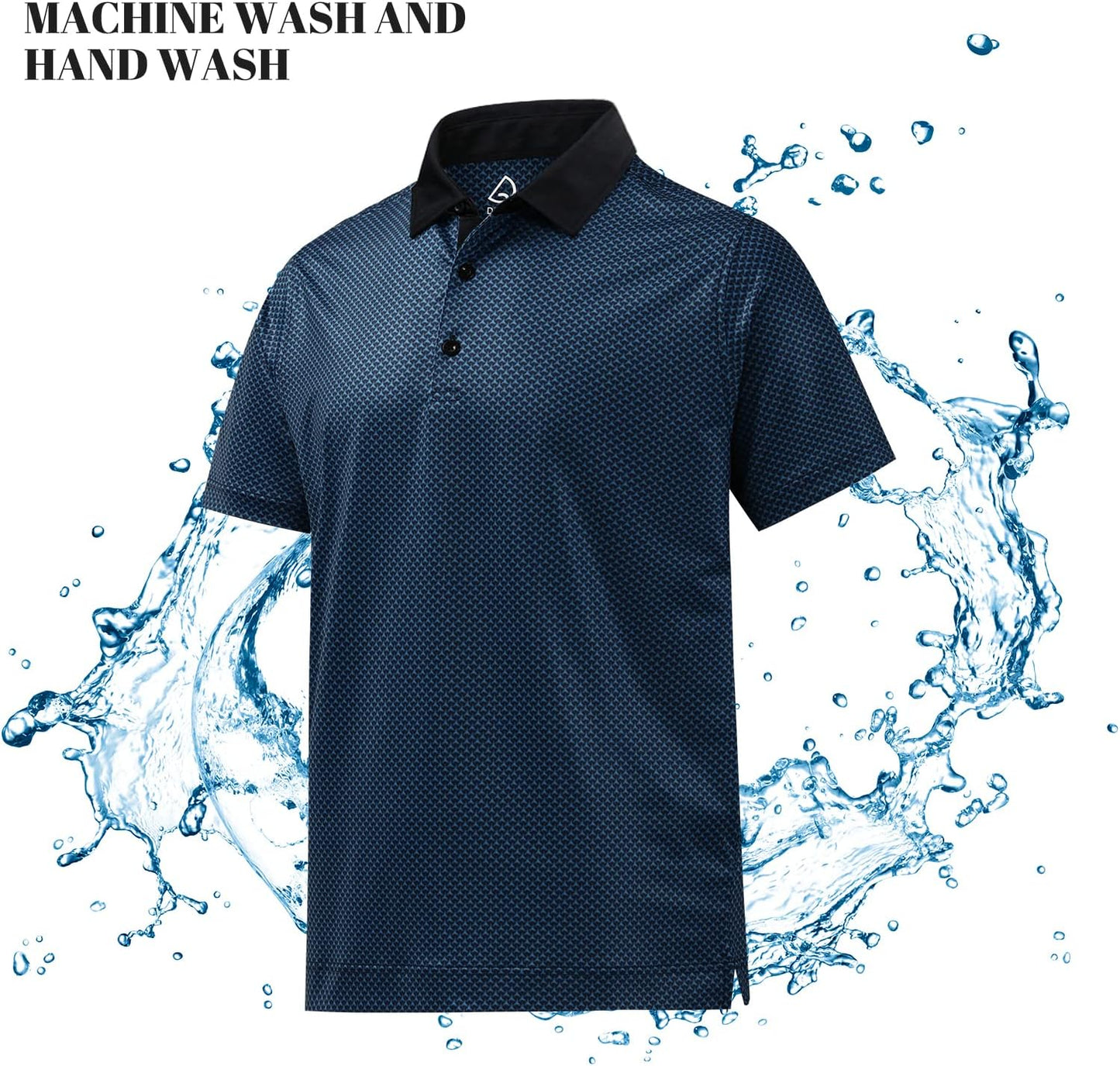 DEOLAX Mens Polo Shirts Fashion Print Mens Golf Shirt Dry Fit Mens Golf Polo Short Sleeve Quick Dry Funny Golf Shirt for Men