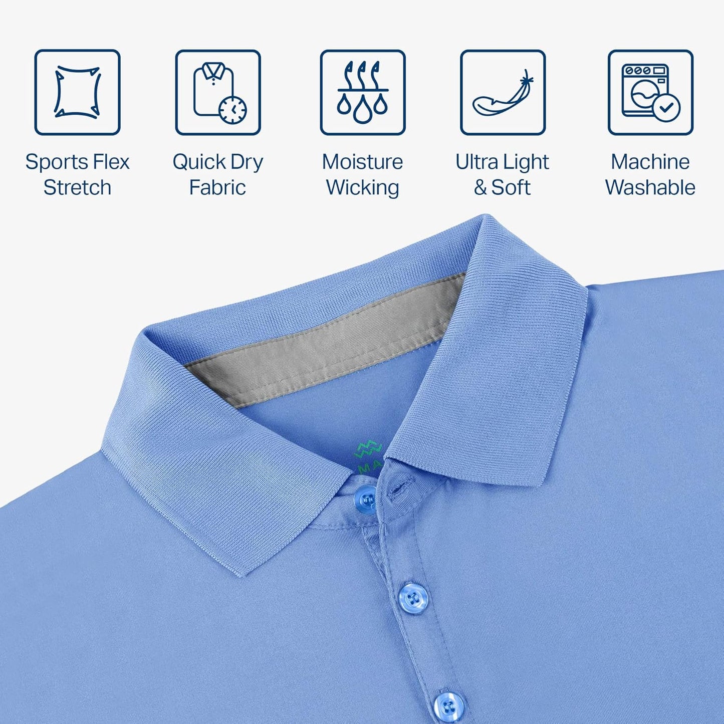Mio Marino Golf Polo Shirts for Men - Dry Fit - Ultra-Thin Breathable Fabric
