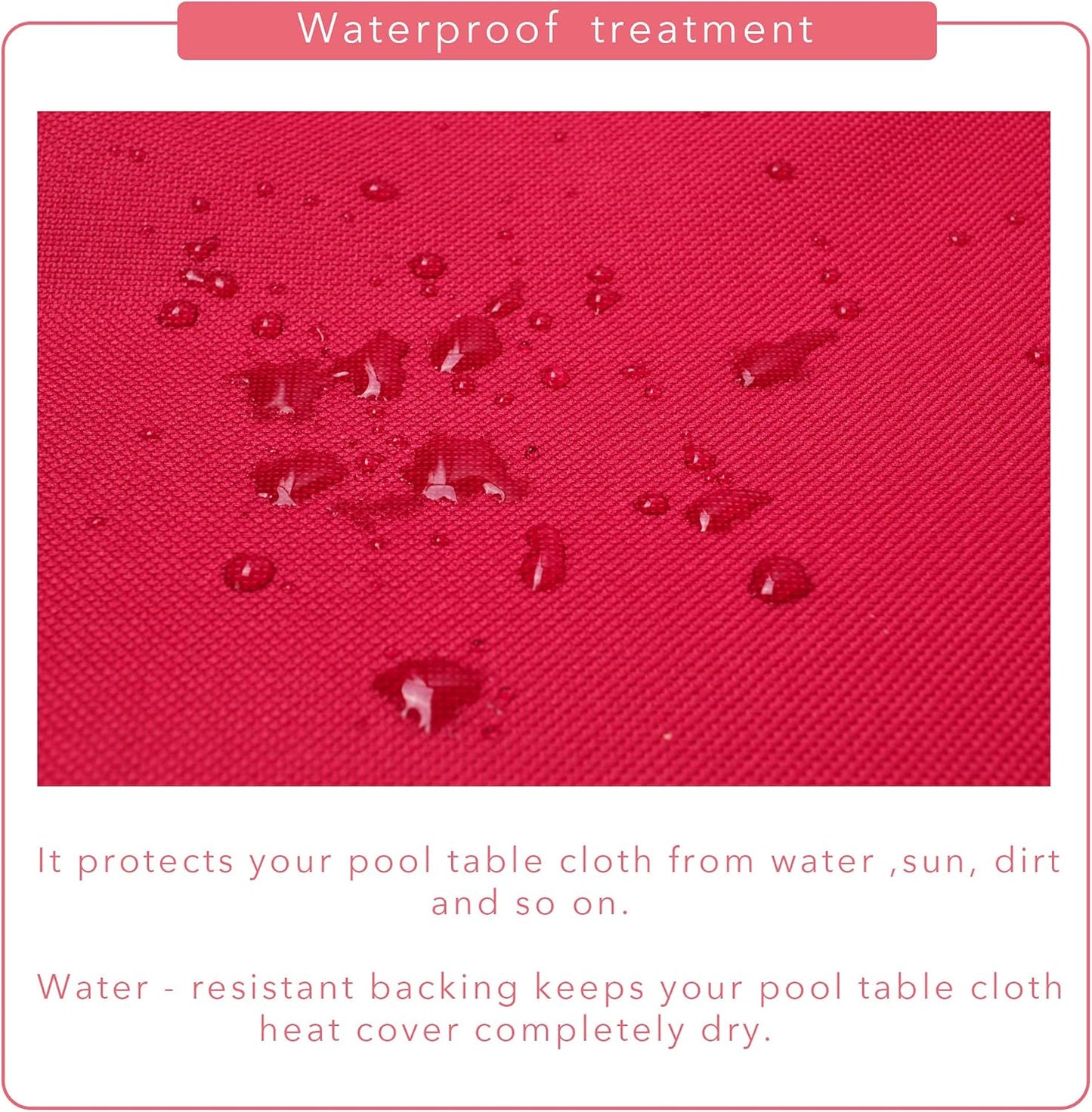 7/8/9FT Heavy Duty 600D Polyester Canvas Billiard Pool Table Cover(7 Colors Available) (Wine Red, 9-Foot)