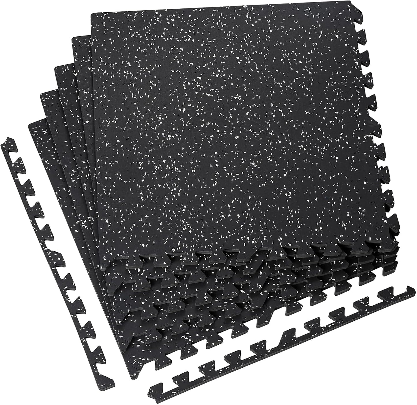 0.5" Thick 24 Sq Ft Gym Floor Exercise Mat, RAINHOL 6 PCS EVA Foam Rubber Flooring for Home Gym, Interlocking Puzzle Protective Tiles Workout Floor Equipment Mats for Garage, 24x24 inch