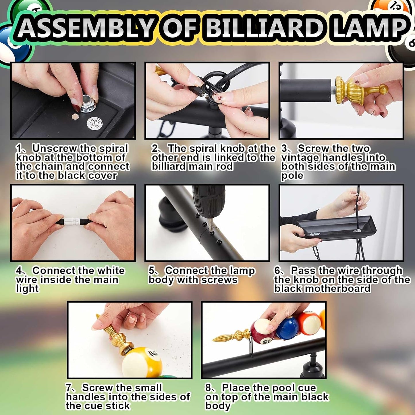 Adjustable 4 Light Pool Table Lights for 7'-8' Billiard Light Hanging Pool Table Fixture Lighting Pendant Lamp with Metal Shades for Game Rooms (Bulb Not Included)(Blue)