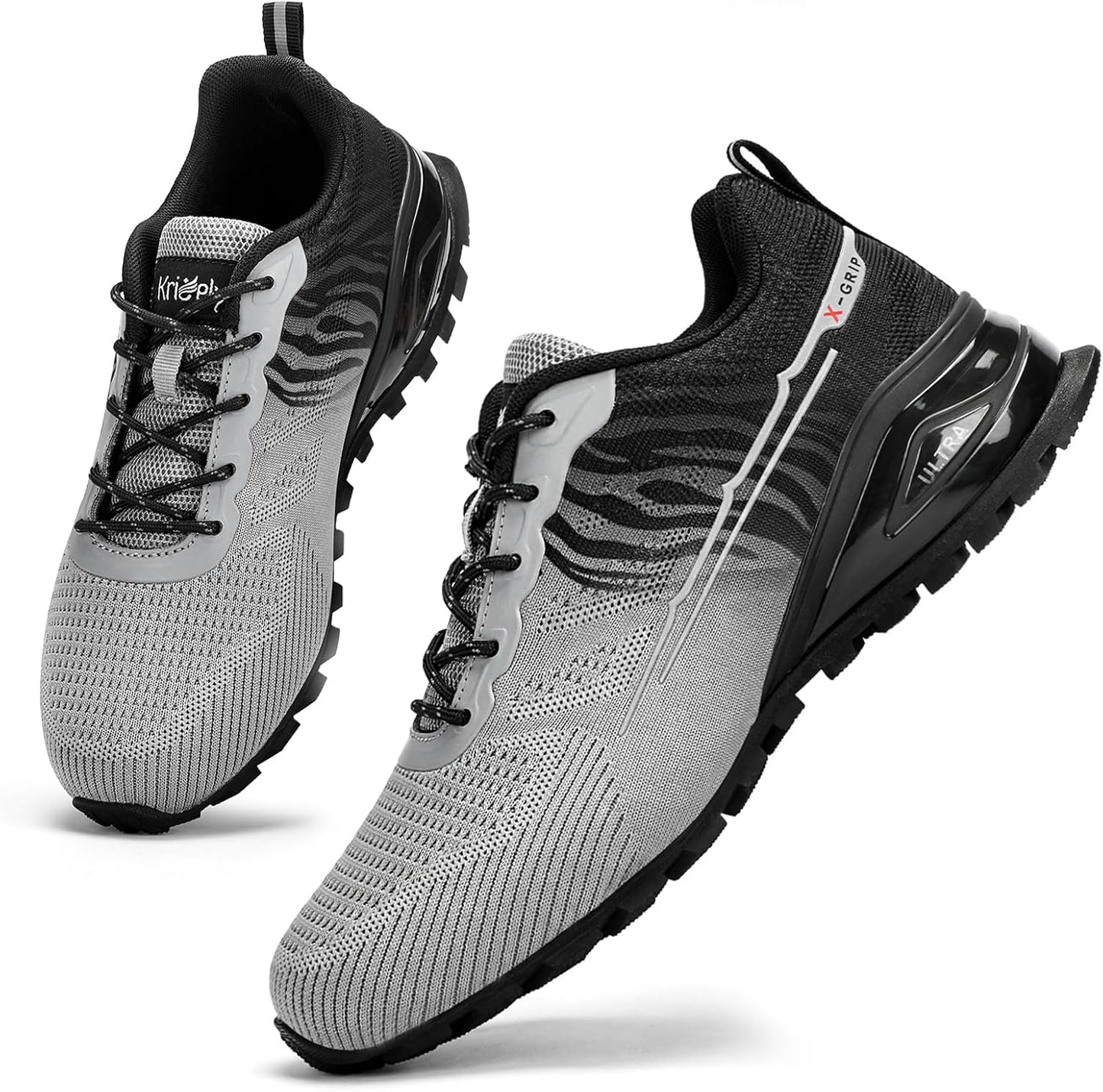 Kricely Men's Trail Running Shoes Fashion Walking Hiking Sneakers for Men Tennis Cross Training Shoe Outdoor Snearker Mens Casual Workout Footwear