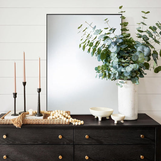 27x36 Inch Black Bathroom Mirror for Wall, Aluminum Frame Rectangle Rectangular Vanity Mirror, Modern Large for Bedroom, Living Room, Horizontal or Vertical