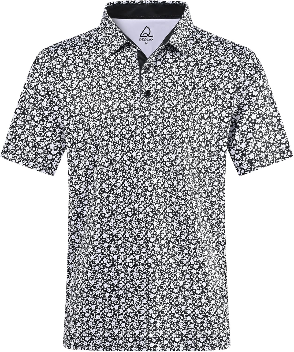 DEOLAX Mens Polo Shirts Fashion Print Mens Golf Shirt Dry Fit Mens Golf Polo Short Sleeve Quick Dry Funny Golf Shirt for Men