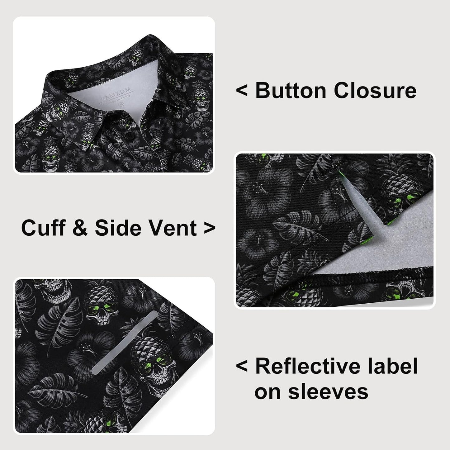 Golf Shirts for Men - Moisture Wicking Short Sleeve Performance Sport Casual Striped Collared Mens Polo Shirt