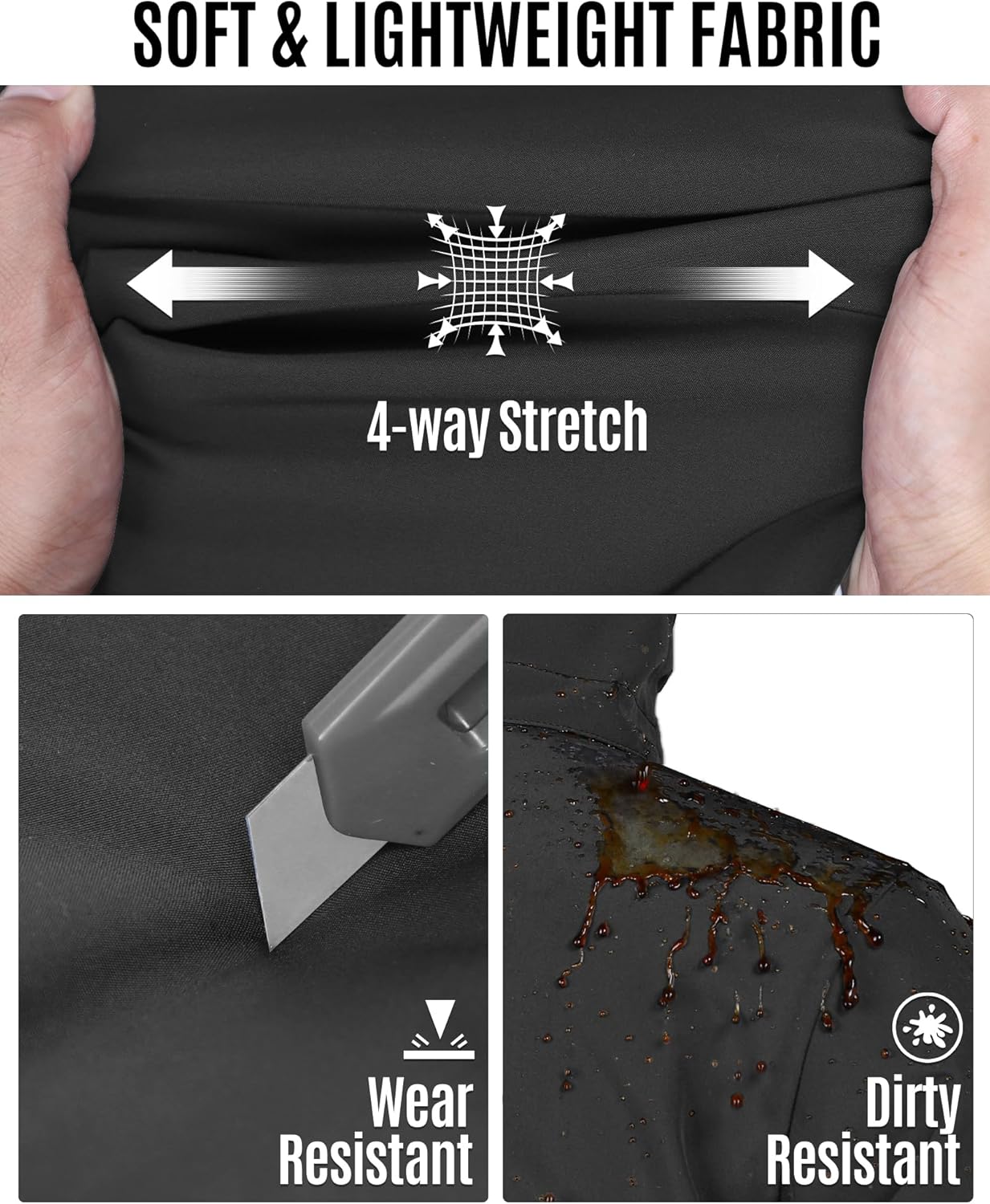 33,000ft Men's Softshell Jacket with Hood Waterproof Windbreaker Lightweight Rain Shell Jacket for Outdoor Hiking Travel