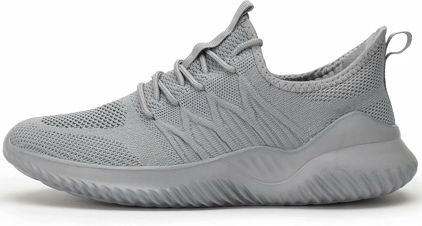 Mens Slip On Running Shoes Athletic Walking Trainers Lightweight Breathable Mesh Tennis Sneakers