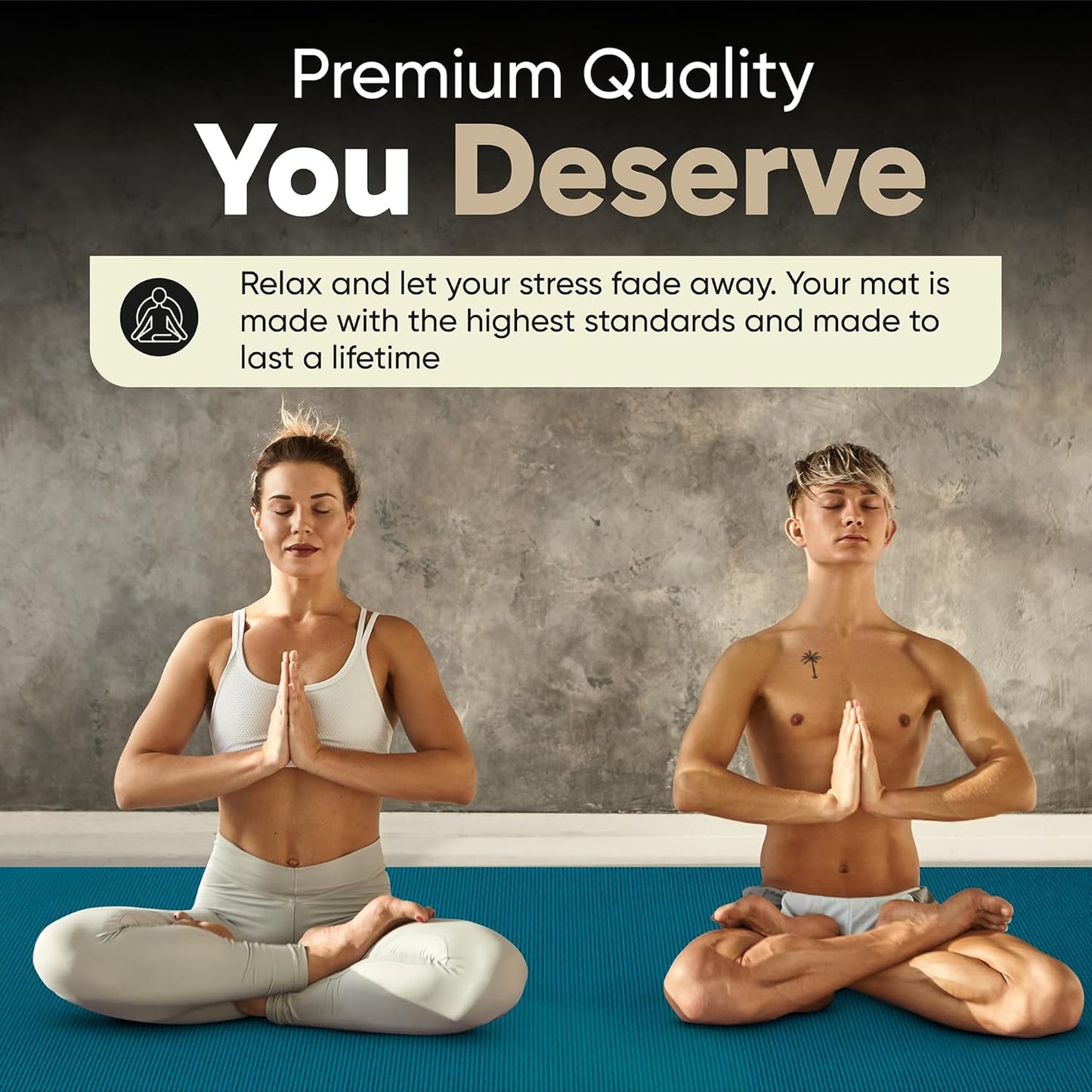 Gorilla Mats Premium Extra Large Yoga Mat – 15' x 6' x 8mm Extra Thick & Ultra Comfortable, Non-Slip Barefoot Exercise Mat – Works Great on Any Floor for Stretching, Cardio or Home Gym Workouts