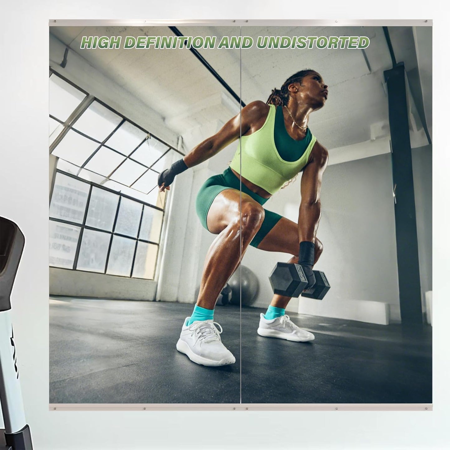 ROOMTEC Workout Mirrors for Home Gym 60"x30", Large Wall Mirror Full Length for Fitness, Yoga, Big Wall Mounted Frameless Glass Mirror for Garage, Dance Studio, Bedroom