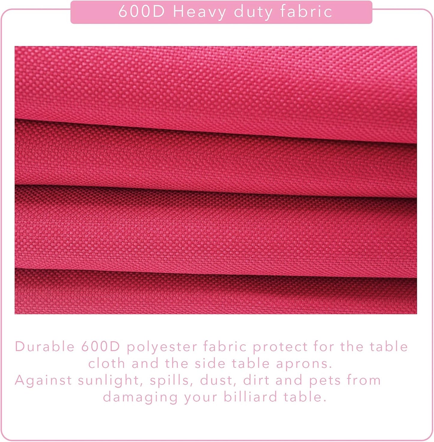 7/8/9FT Heavy Duty 600D Polyester Canvas Billiard Pool Table Cover(7 Colors Available) (Wine Red, 9-Foot)