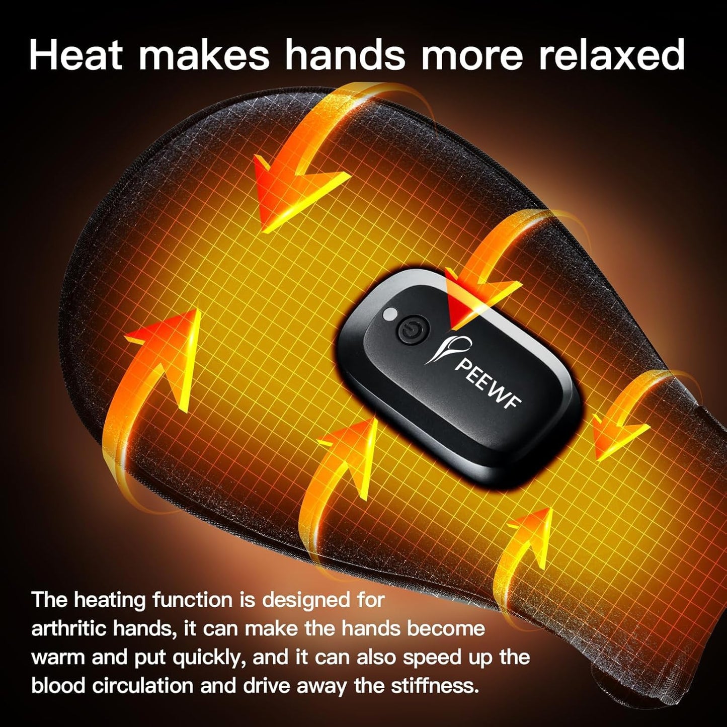 Wireless Red Light Therapy Glove for Hands – 660nm & 850nm Near-Infrared | Pain Relief for Arthritis, Carpal Tunnel, Sore Muscles | 30 LEDs + Built-in Gentle Heating Wires | Breathable | Auto Shut-Off