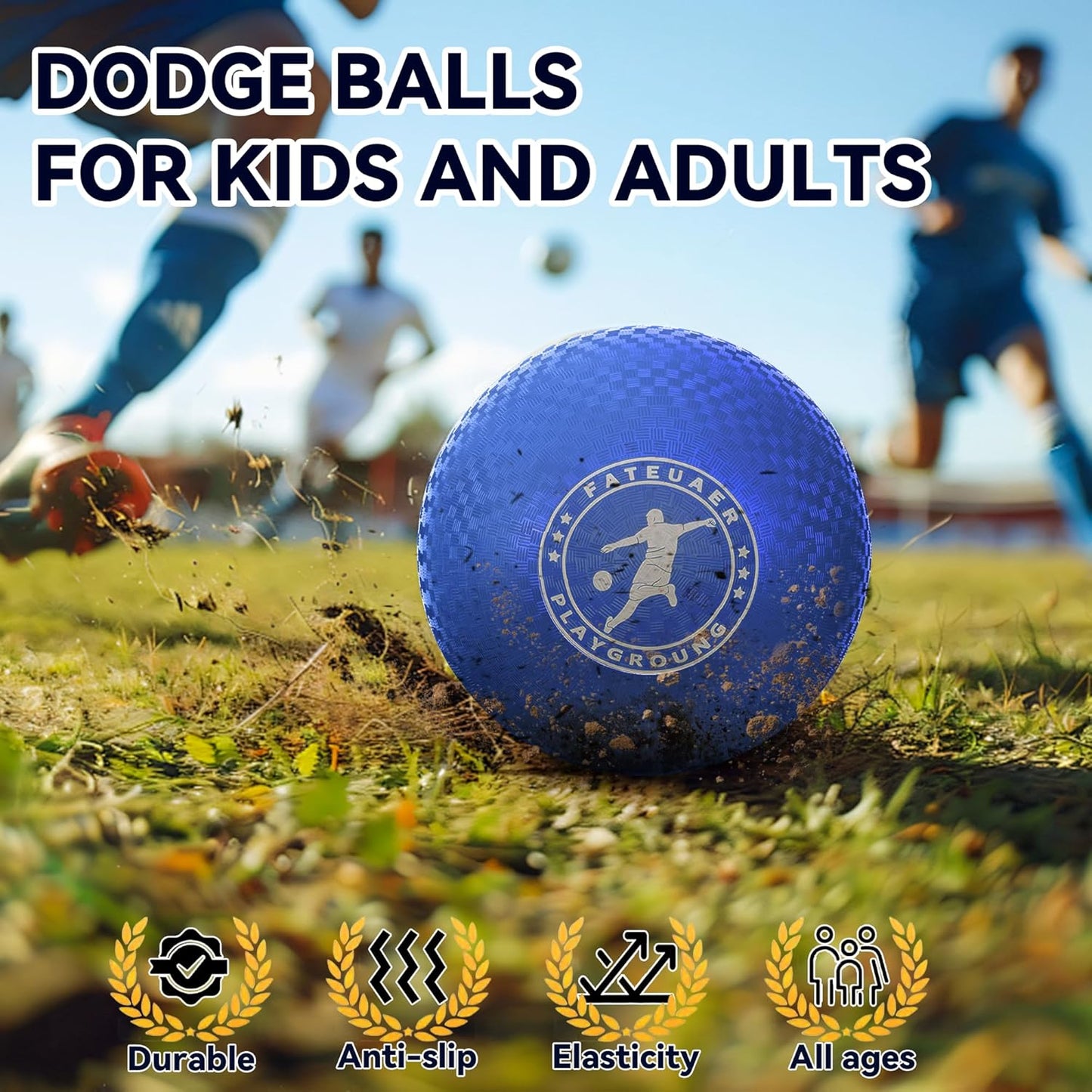 10 Inch Kickball Set, Playground Ball with Carrying Bag, Dodge Balls for Kids and Adults, Bouncing Sport Handball and Toy Ball, Outdoor Rubber Balls Official Camps and Schools Play Ball