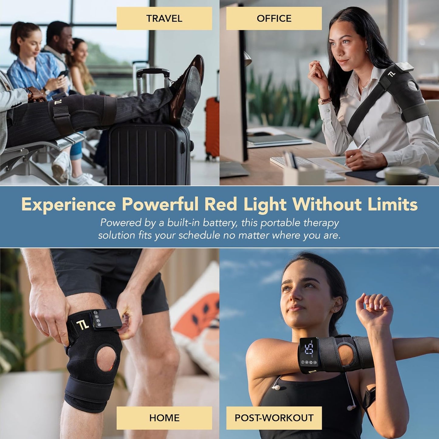 2025 Upgraded 3-in-1 Red Light Therapy Knee Massager w/Heat – 3 Wavelength Infrared Knee Brace for Joints, Knees, Elbow, Shoulder Recovery – Portable Heated Compression Wrap for Faster Relief