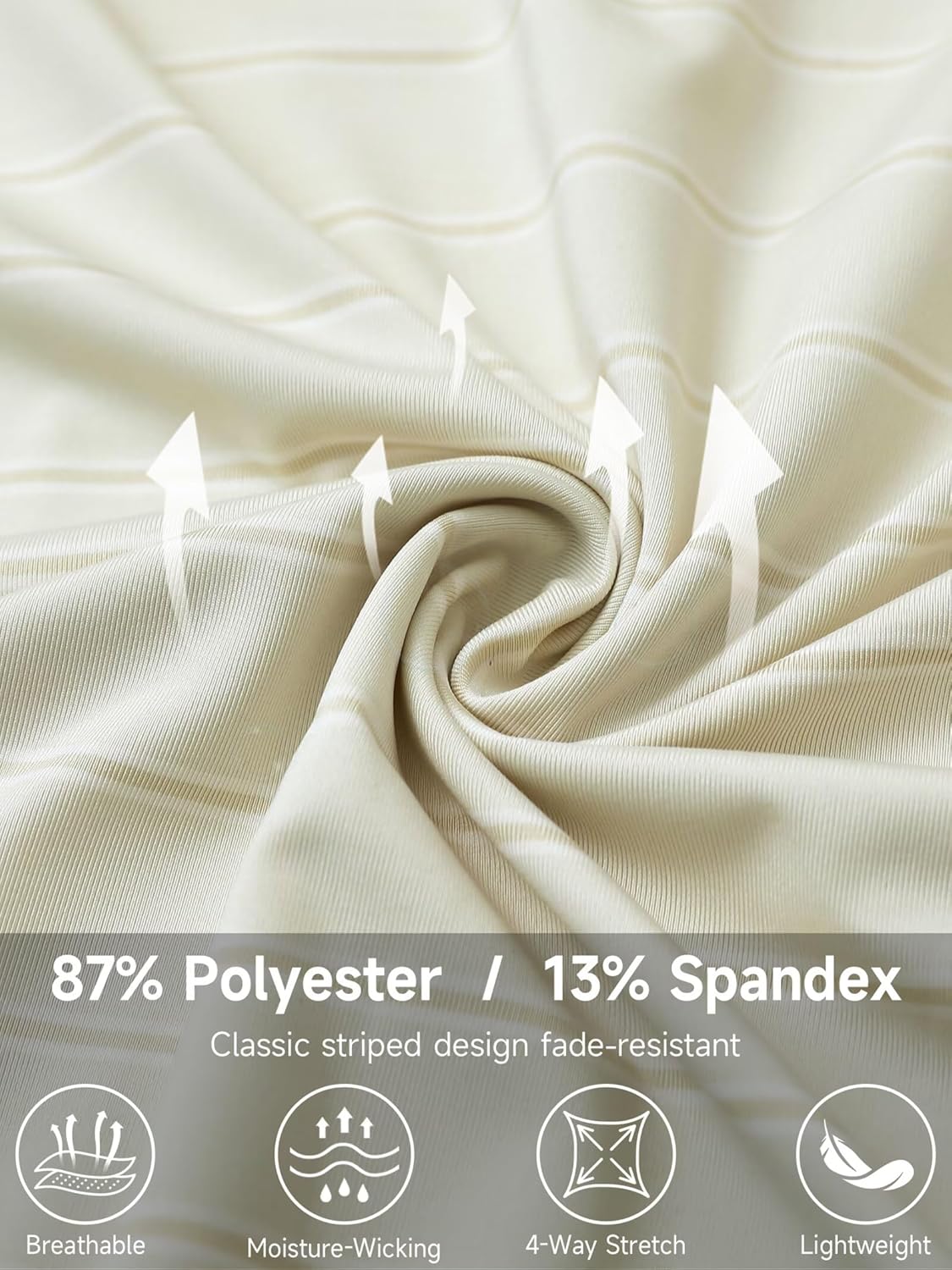 Rouen Polo Shirts for Men Dry Fit Performance Heather Stripe Golf Polo Moisture Wicking Lightweight Breathable Golf Shirts