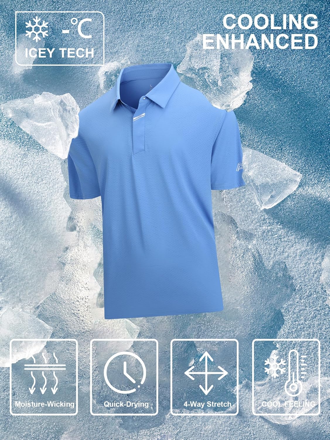 SAMERM Golf Shirts for Men Super Stretch Jacquard Dry Fit Golf Polo Moisture Wicking Short Sleeve Polo Shirts for Men