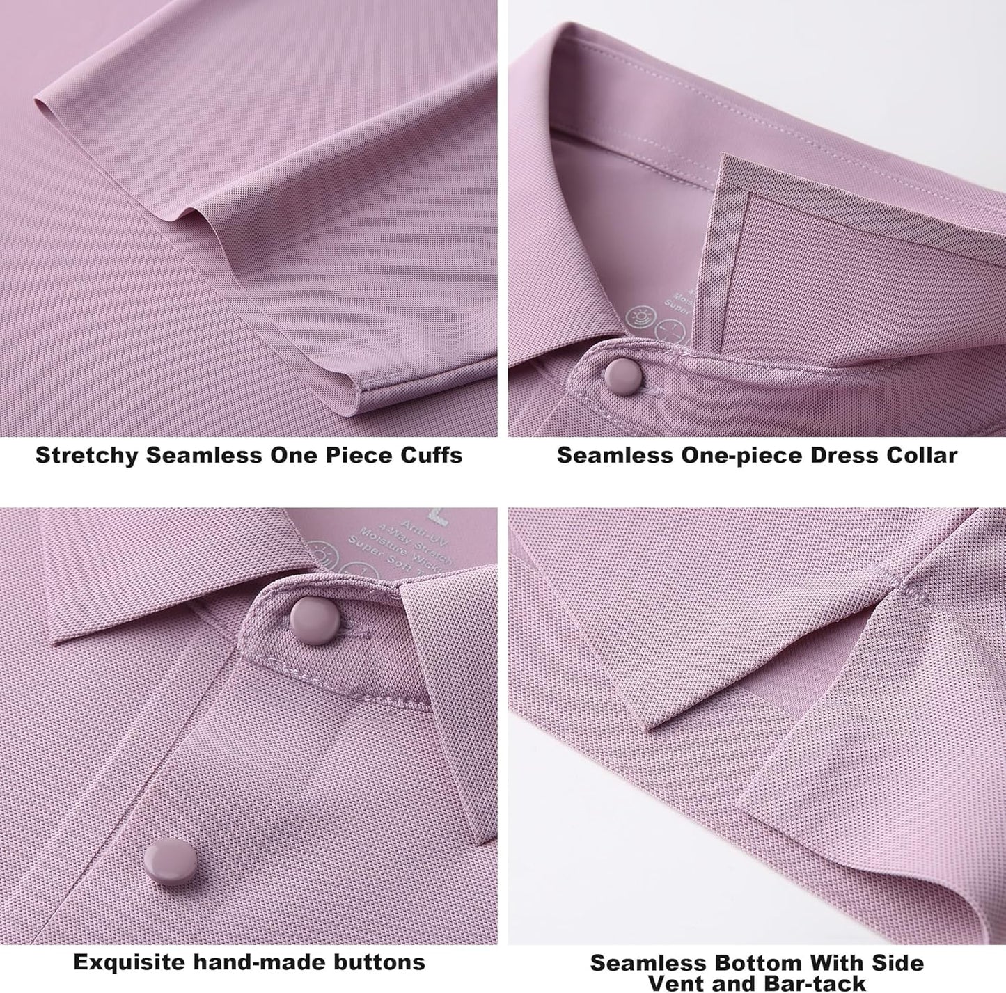 SAMERM Golf Shirts for Men Super Stretch Jacquard Dry Fit Golf Polo Moisture Wicking Short Sleeve Polo Shirts for Men