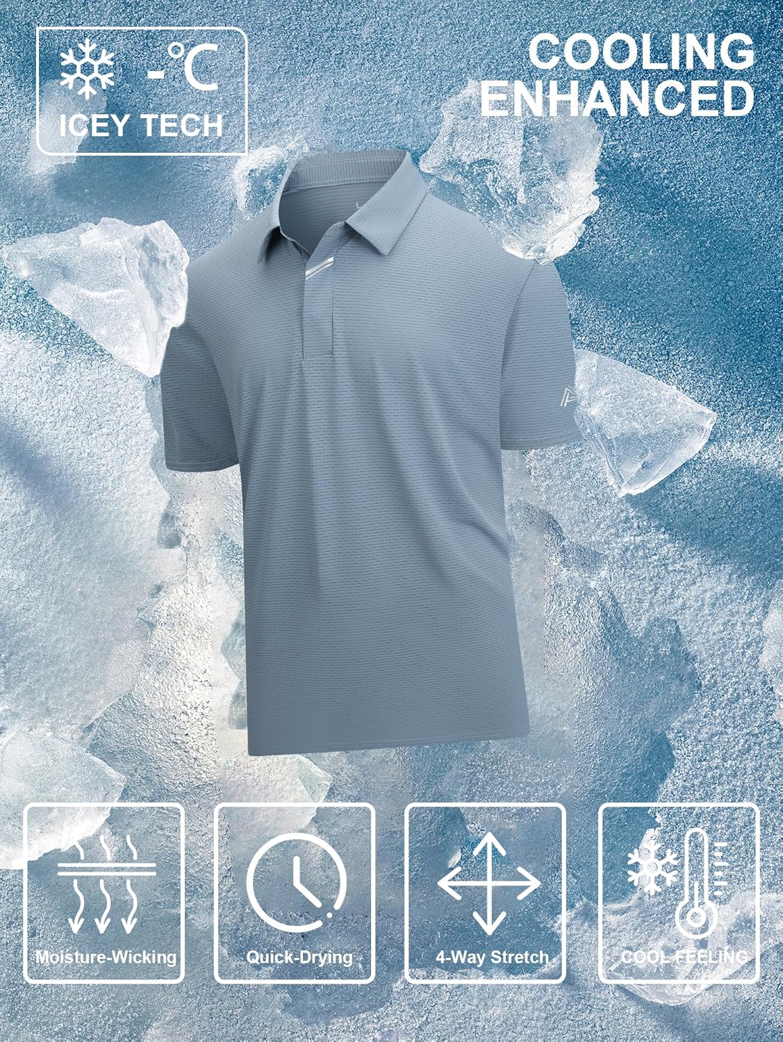 SAMERM Golf Shirts for Men Super Stretch Jacquard Dry Fit Golf Polo Moisture Wicking Short Sleeve Polo Shirts for Men
