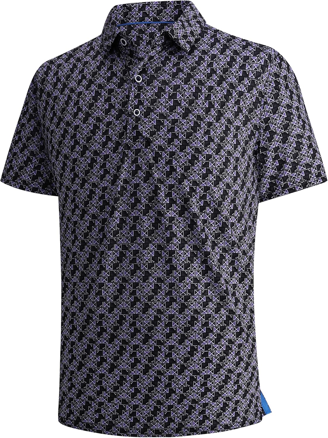 SAMERM Golf Shirts for Men Super Stretch Jacquard Dry Fit Golf Polo Moisture Wicking Short Sleeve Polo Shirts for Men