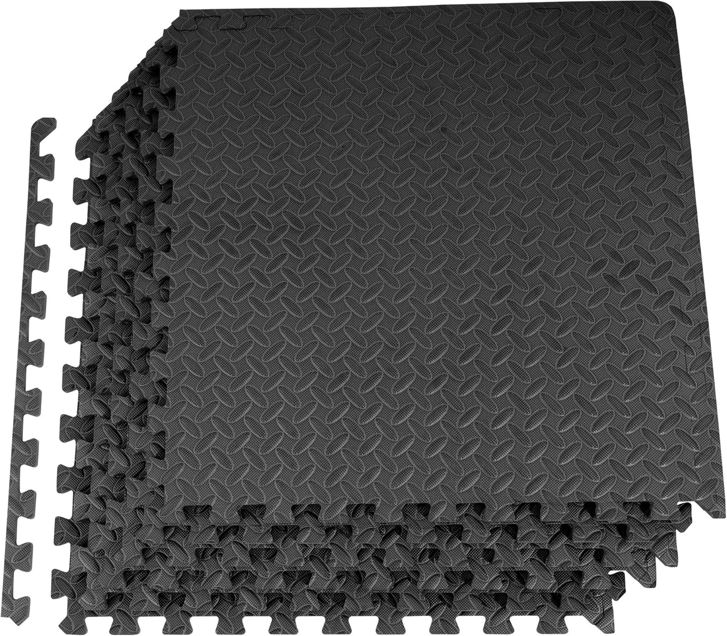 Puzzle Exercise Gym Flooring Mat, 1/2" Thick High-Density EVA Interlocking Tiles Workout Mat for Home Gym, Fitness Equipment, MMA, Gymnastics, 6-Piece Shock-Absorbing Exercise Mat (24 Sq Ft)