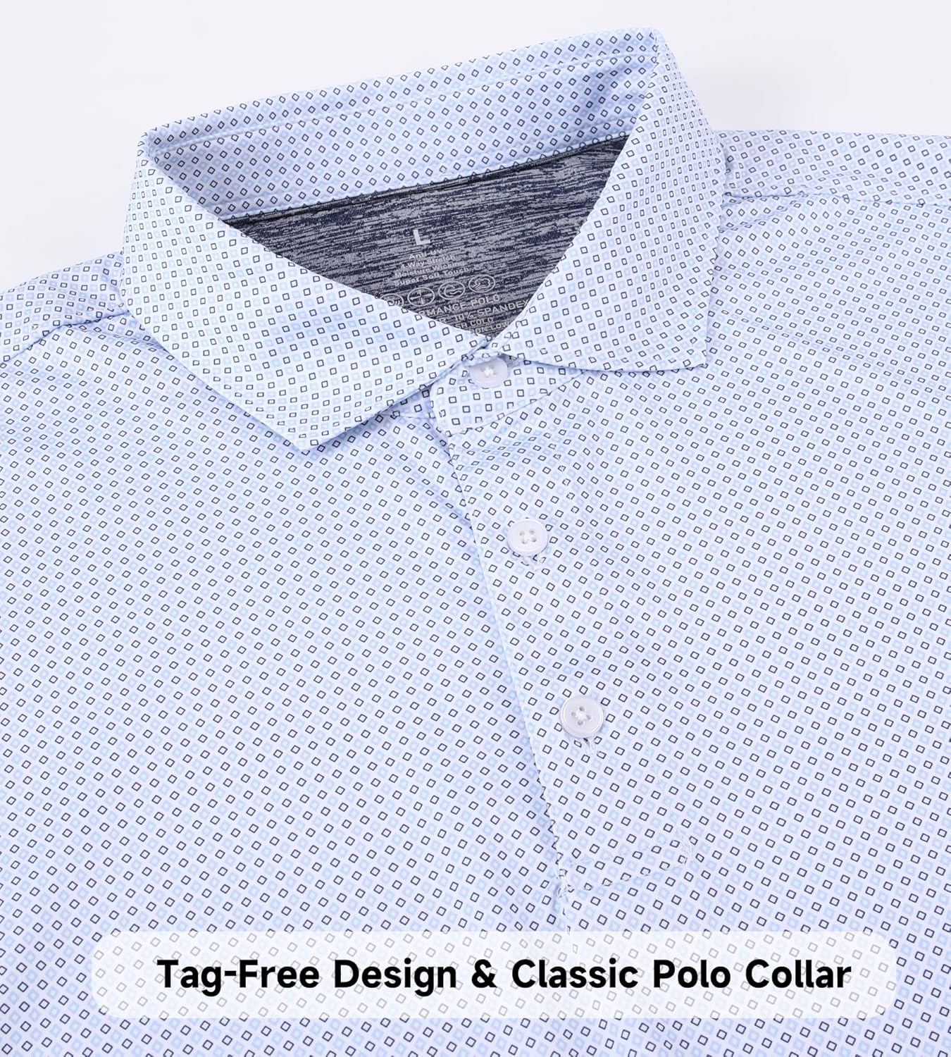 SAMERM Mens Golf Shirts Short Sleeve Dry Fit Performance Moisture Wicking Print Sport Polo Shirts for Men Casual