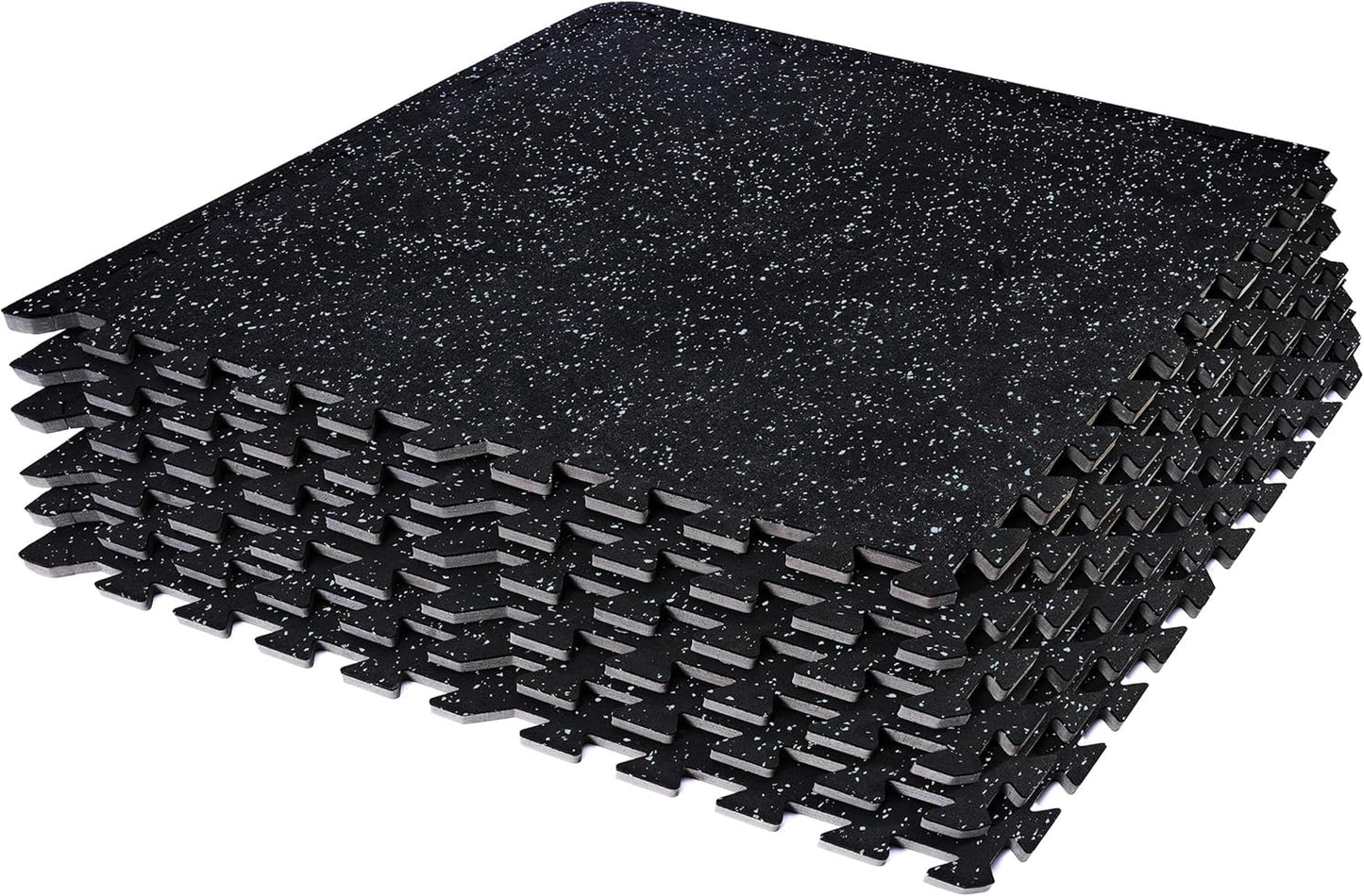 Sivan Fitness 1/2" Thick Rubber Top High-Density EVA Foam Gym Flooring for Home Gym - 48 Sq Ft Exercise Mat Tiles for Workout, Yoga, MMA, Heavy Exercise Equipment Mat - 12 Interlocking Gym Floor Mat