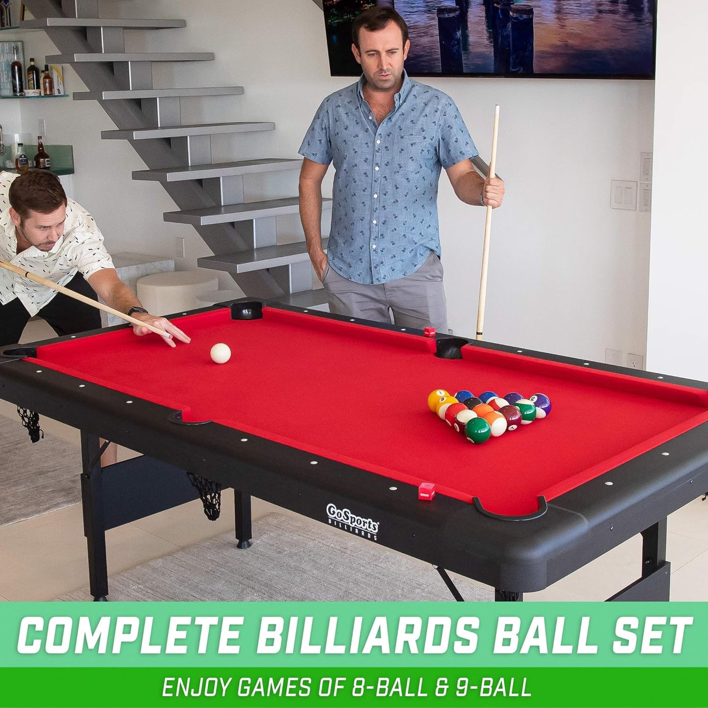 GoSports Regulation Pool Balls for Pool Table – Premium Set of 16 Billiard Balls, Professional Pool Table Balls Set