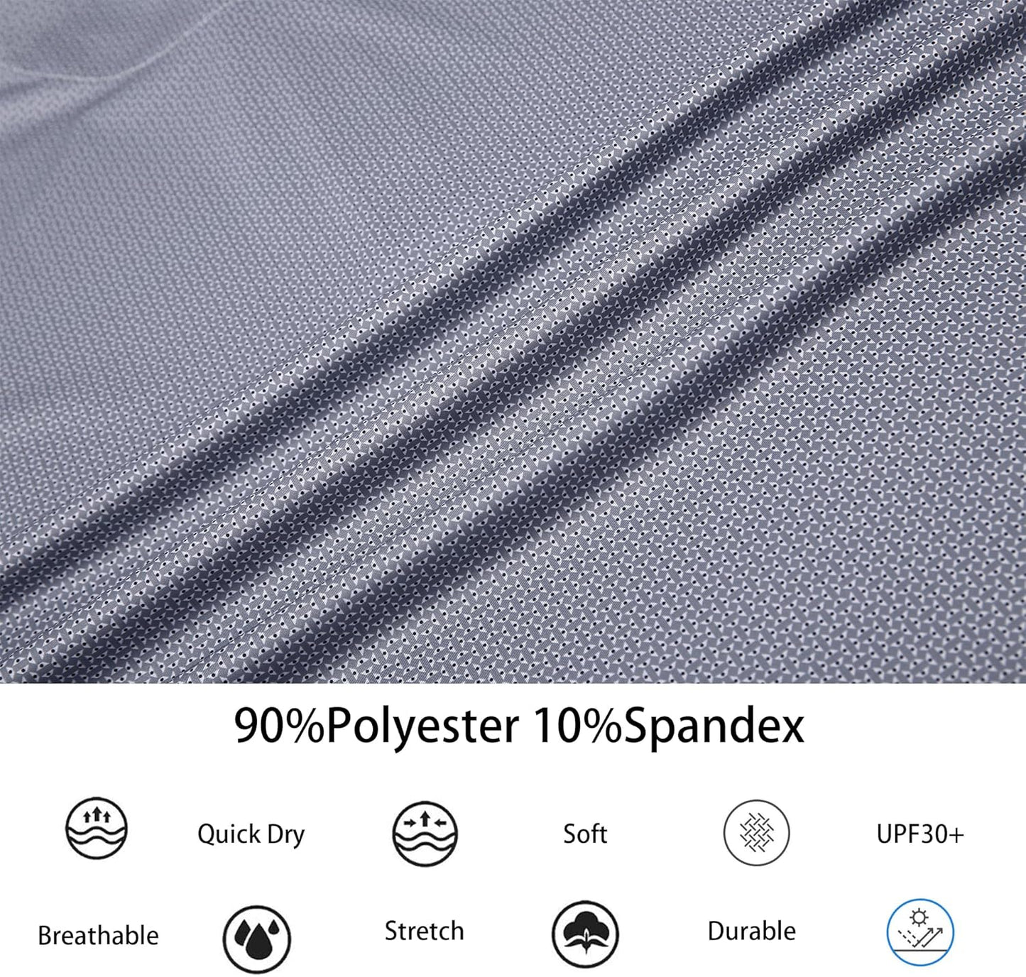 Alex Vando Mens Golf Shirt Moisture Wicking Classic Print Golf Shirts for Men